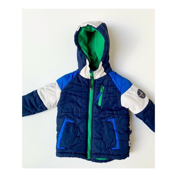 Rothschild Toddler boys Blue Green Navy Puffy Jacket 24M 2T - Picture 9 of 14